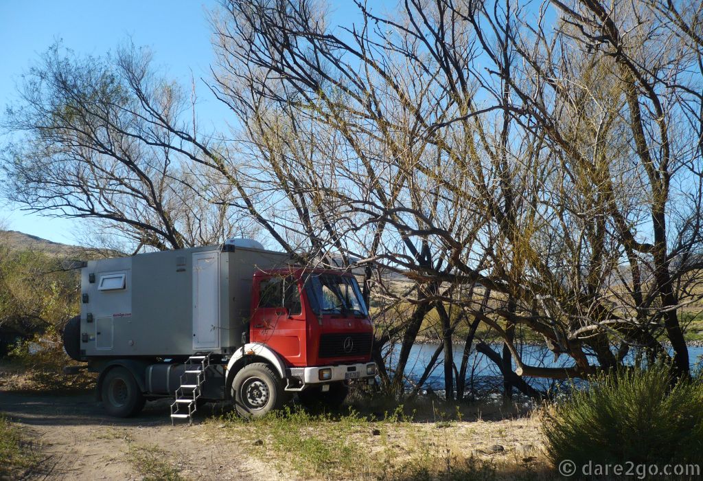 A chance encounter with a perfect camping place. Rio Alumine provided the perfect waterfront sleeping place at the end of an exhausting day on one of Argentina's back roads.