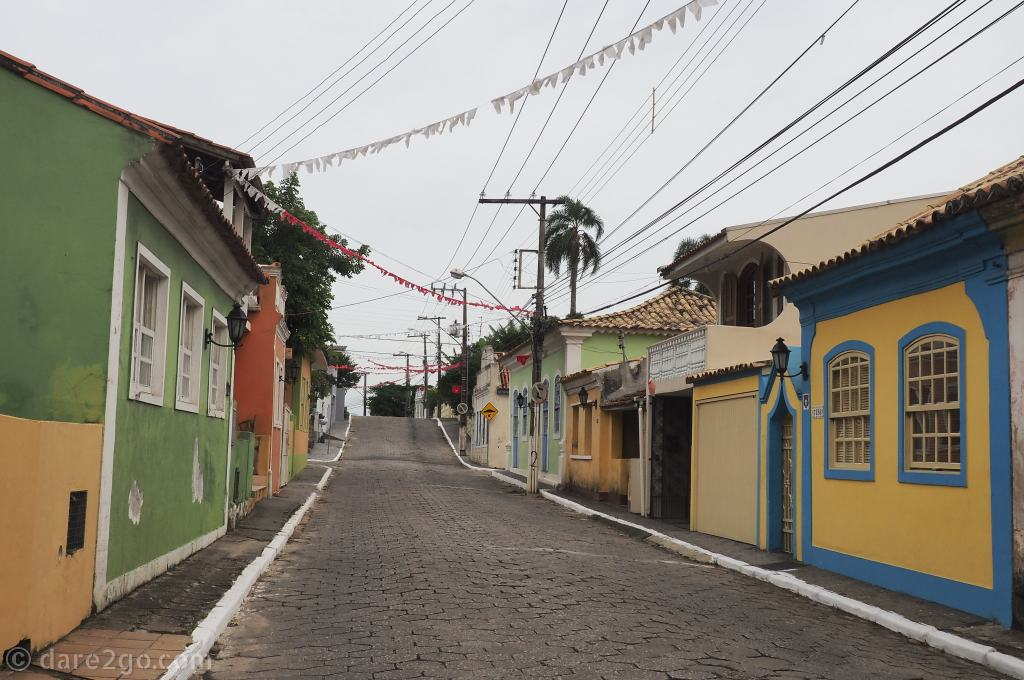 Main street through the historic Portuguese village of Ribeirão da Ilha
