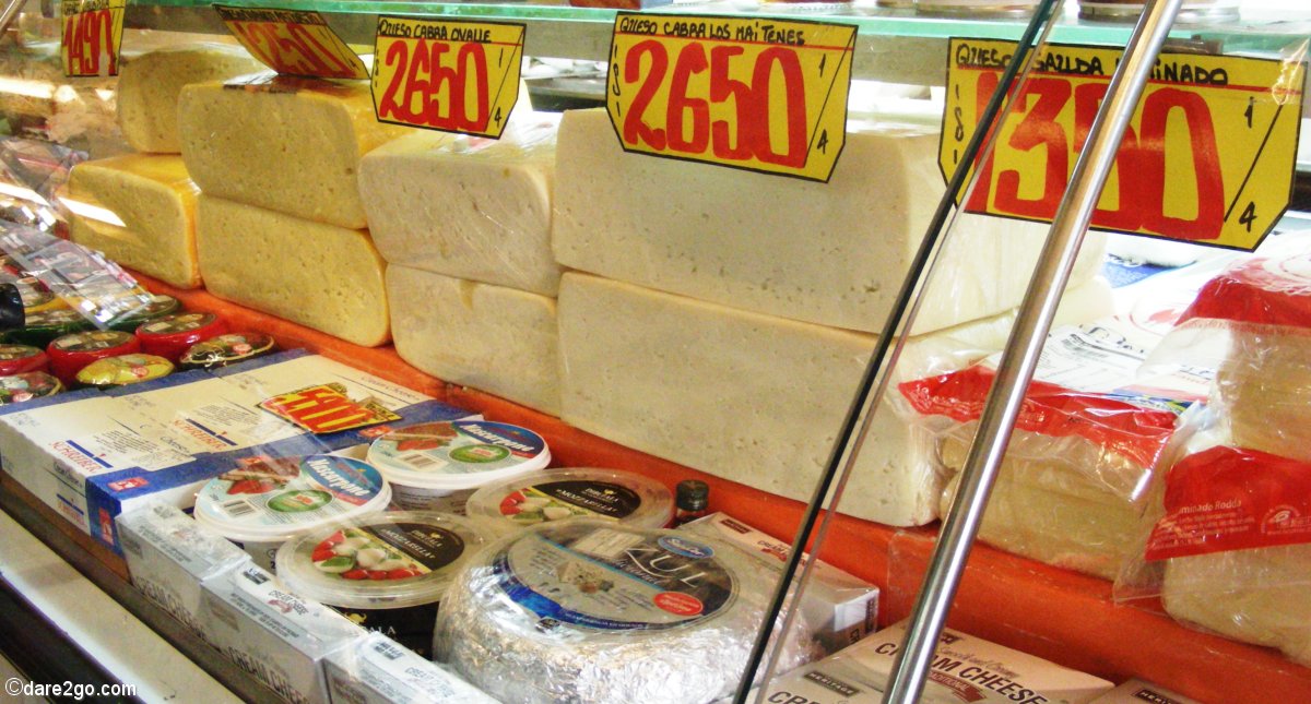 Yummy and cheap cheese collection at the market