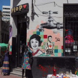 Yet another of the colourful San Telmo shops, this one with street art on its facade.