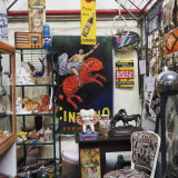 One of the antique stalls hiding in the arcades of San Telmo. Look at the bizarre mix of items for sale!