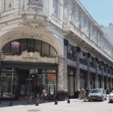 Buenos Aires: many grande facades on the older buildings. Corners like this are typical sight in the centre of the city.