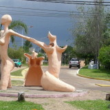 Just one of the many pieces of public art we found - on a roundabout in a very residential area.