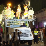 Carnival in Montevideo: one single float, on a truck, drove ahead of Las Llamada