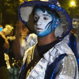 Carnival in Montevideo: face of a drummer