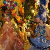 Carnival in Montevideo: nervous participants in the staging area