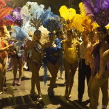 Carnival in Montevideo: girls posing in the staging area