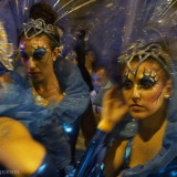 Carnival in Montevideo: all that glitter - nervous participants in the staging area