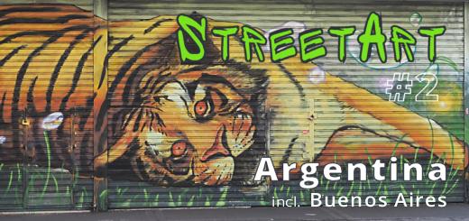 Street Art Calle Libertad: this tiger stretches across a wide shop front