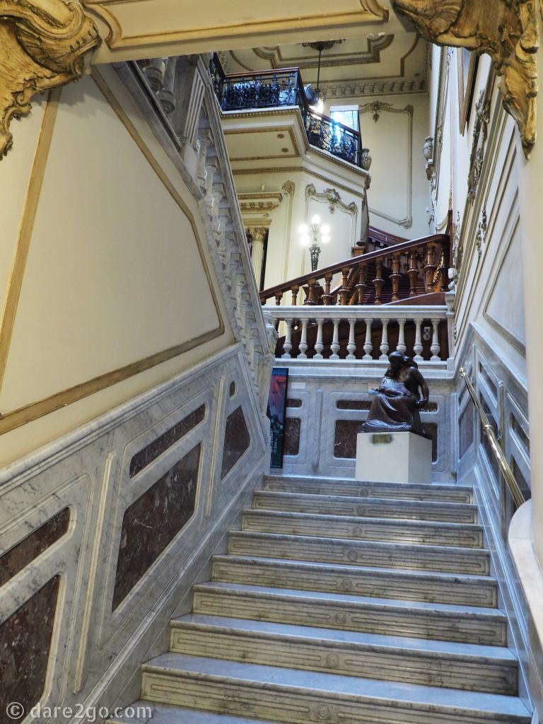 The Gaucho museum in Montevideo. This is the stairway leading up to the exhibition floors, all in marble and alabaster. Can you imagine the wealth of the people who first built this as their city residence?