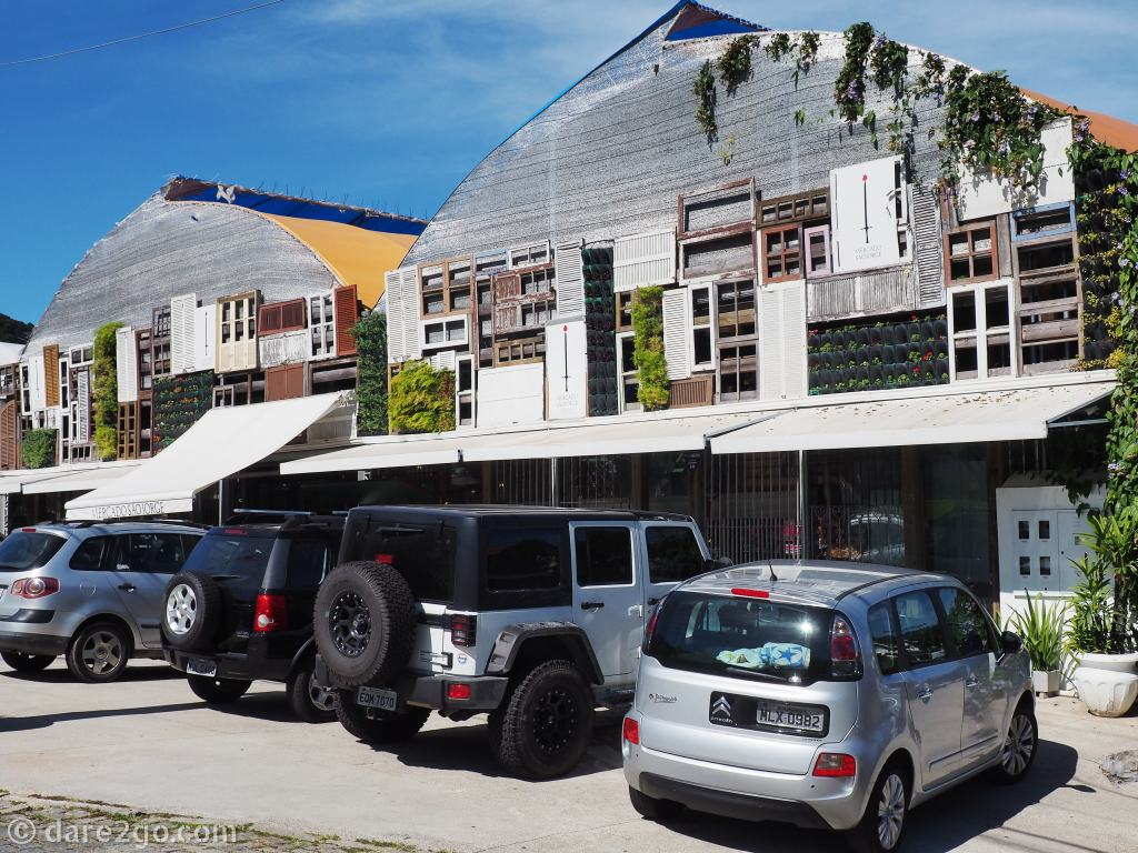 The quirky facade of the organic Mercado São Jorge in Florianópolis