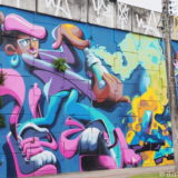 I will show most of the street art on the entire east wall of the overpass. This is the first section from the left.