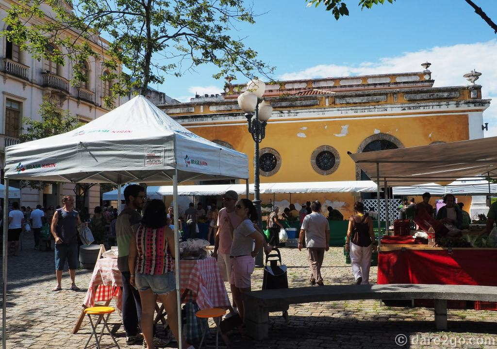 Street scene from around the market halls in the city centre of Florianópolis