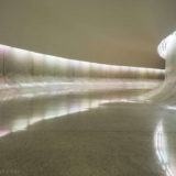 Museu Oscar Niemeyer (MON) in Curitiba: the all white tunnel connecting the main building to the eye.