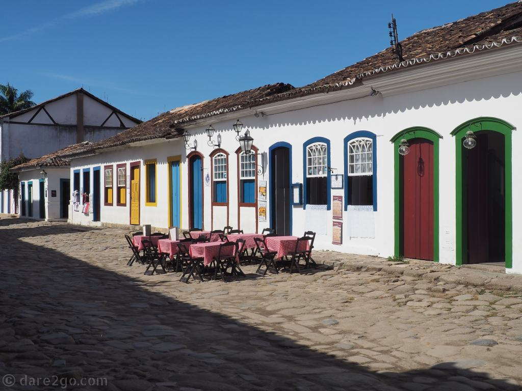 Almost every house is accentuated with its individual colour scheme for window frames and doors, which overall makes Paraty a very colourful town.