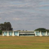 The president's residence in Brasilia. This is as close as you get as it is located on a peninsular and protected by a moat (and guards).
