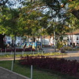 The shady plaza in the historic centre of Mariana