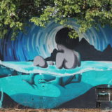 I loved this mural of a boy sitting in chest deep water. The underwater perspective is near perfect.