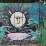 Florianópolis StreetArt: this 'voodoo' inspired piece of street art was to the left of the boy under water.