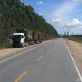 Large parts of Espirito Santo are covered with tree plantations to feed a cellulose factory. We got stuck behind over-length timber trucks everywhere.