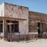 Humberstone World Heritage Site Chile: the exterior of the old school building