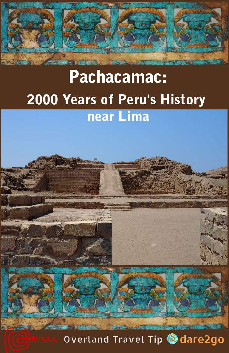 Just south of the city of Lima you find the lesser known archaeological site of Pachacamac, which covers nearly 2000 years of Peru's history. Four main cultures in succession developed structures on the site, from the early Lima culture to the late Inca. The on-site museum provides excellent explanations and displays many outstanding artifacts found at Pachacamac. This site aims to become a future UNESCO World Heritage listing - so visit now!