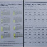 Photos of the current maintenance and shuttle bus schedules.