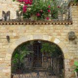 A grand entrance to the Castillo de Lamas. The castle is built of hand carved rock.