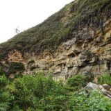 The Karajia cliff tombs: from the viewpoint we could eventually pick out what we had come to see.