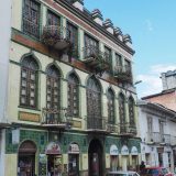 This tiled facade in Cuenca attracted our attention with its Art Nouveau style. Just beautiful.