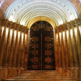 One of the beautiful doors of the New Cathedral in Cuenca.