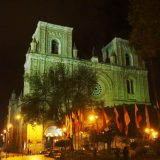 The New Cathedral at night. Note the towers have a stunted look.