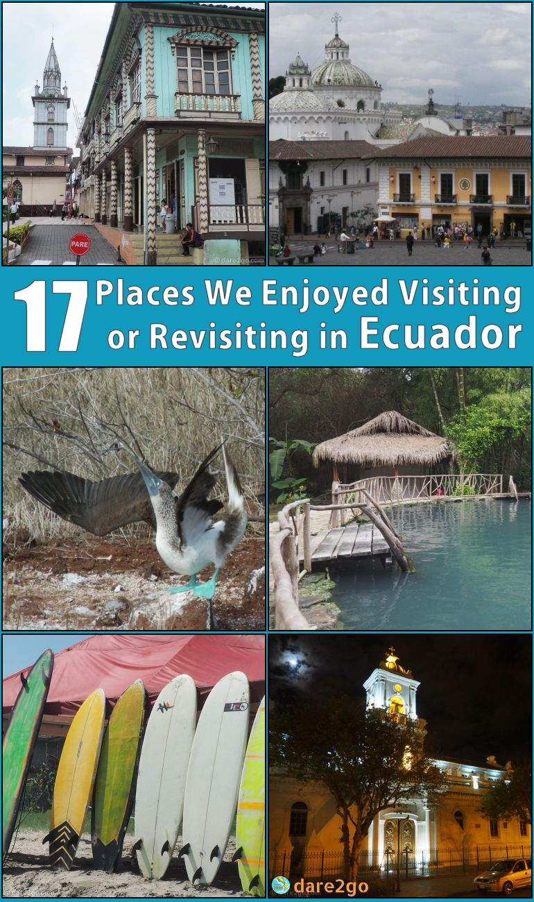 Ecuador is a fascinatingly diverse country: you find colonial cities, tall Andean mountain passes, a long varied coastline, and much natural beauty. Don't forget to explore Ecuador's World Heritage Sites and National Parks. In this post we sum up 17 of the most interesting places we have visited in this easy to travel country.