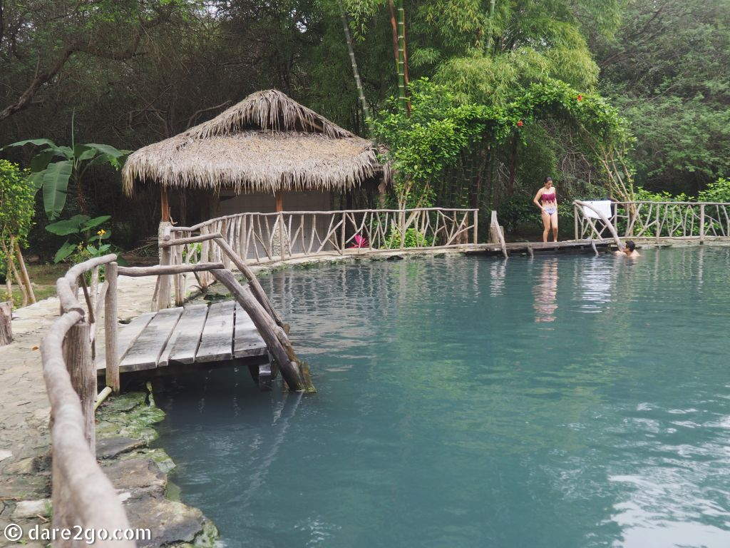 Visiting Puerto Lopez & Comuna Agua Blanca: the thermal pool, just the place to relax after a guided walk along a nature trail.