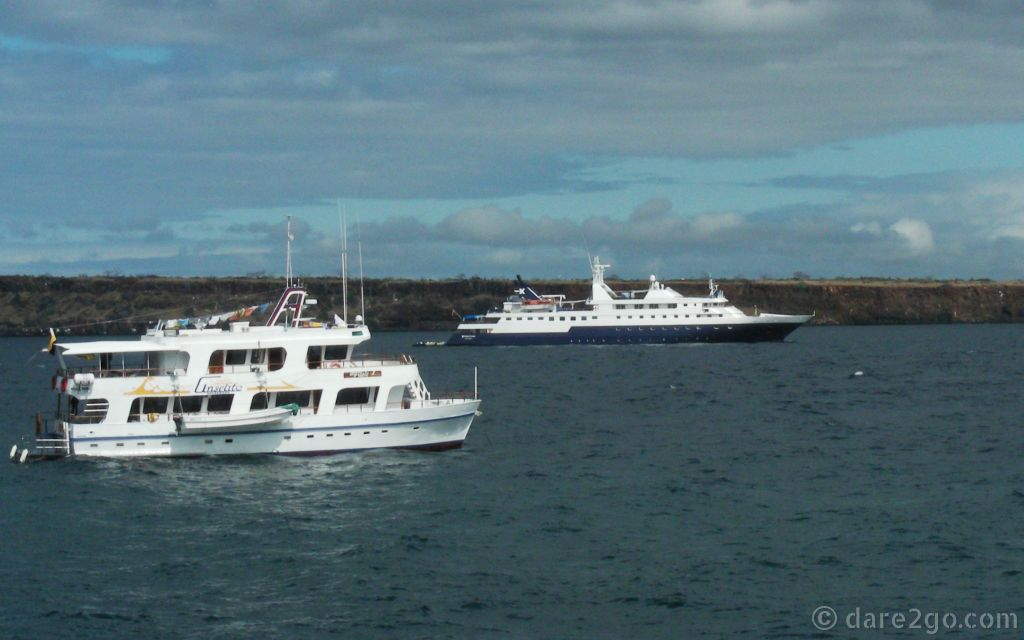 Visiting Galápagos Islands: the Angelito - our home for the week of our cruise of the islands in 2008.