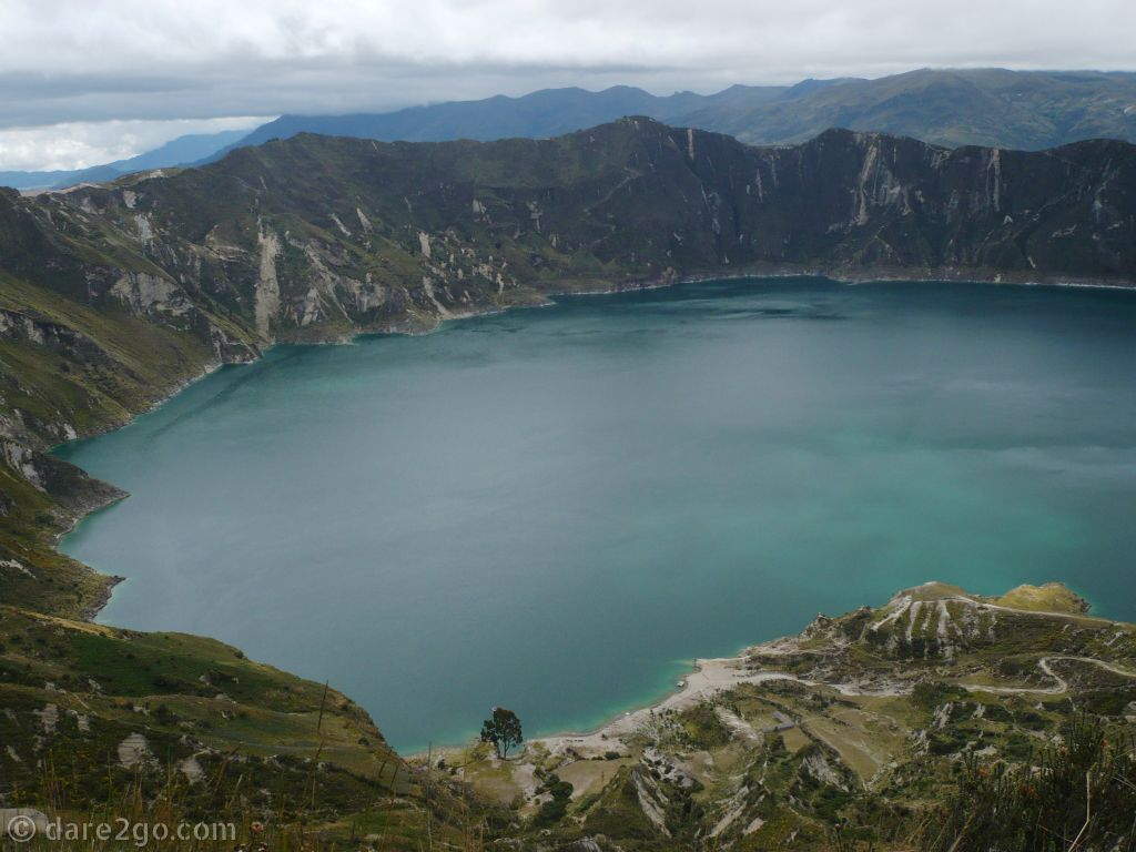 Visiting Quilotoa: a beautiful lake in the caldera of Volcano Quilotoa.