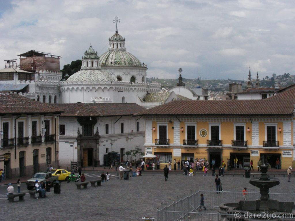 Visiting Quito: we are so happy we spent time visiting the old city of Quito in 2008. The Plaza de San Francisco is one of the reasons it's on the World Heritage list.