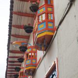 Santuario: the balconies here have their own style. They have more detail than in some other towns, but we wondered if the decoration underneath served any other purpose...
