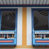 Filandia: these balconies are eye-catching - but take a peak through the windows to see the intricate work on the wooden ceiling.