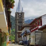 Jardín: the church tower is impressive, and can be seen from far away.