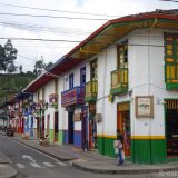 Salento: the balconies on the colourful colonial buildings add a lovely touch to this streetscape.
