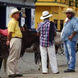 Jardín: Saturday in the main plaza - these guys offer horse rides around the town to tourists - mostly children.