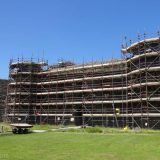 Our entrance fees at work: the main hall of the Beaumaris castle was cordoned off for restoration work.