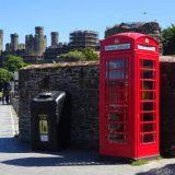 World Heritage Listed castles in Wales: Conwy castle, as seen from the promenade along the port.