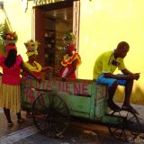 Fruit vendors in Cartagena: these women of African descent, add great colour to the streets of Cartagena, selling freshly cut fruit for a healthy snack.