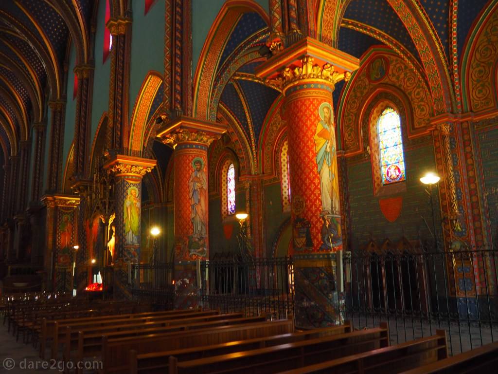 Be impressed by the beautiful interior of the Notre-Dame Basilica.