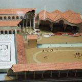 Caerleon Roman Fortress & Baths: this is a model of how the baths may have looked. There were areas for physical fitness training, as well as the bathing area.