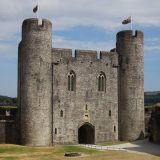 Caerphilly Castle: not all in ruins - one of the inner wall gates, totally restored.