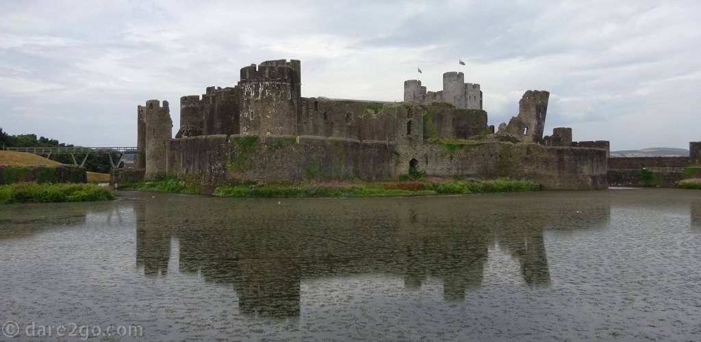 Caerphilly Castle: Wales' biggest castle is a concentric castle, surrounded by water. The best defenses possible.