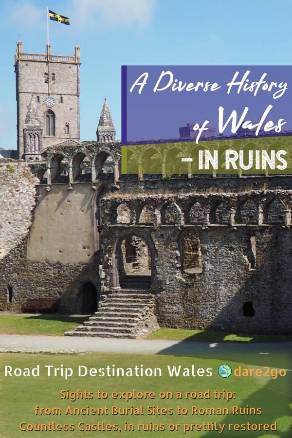 Our PINTEREST image: a photo from the St David Bishop's Palace, with text overlay